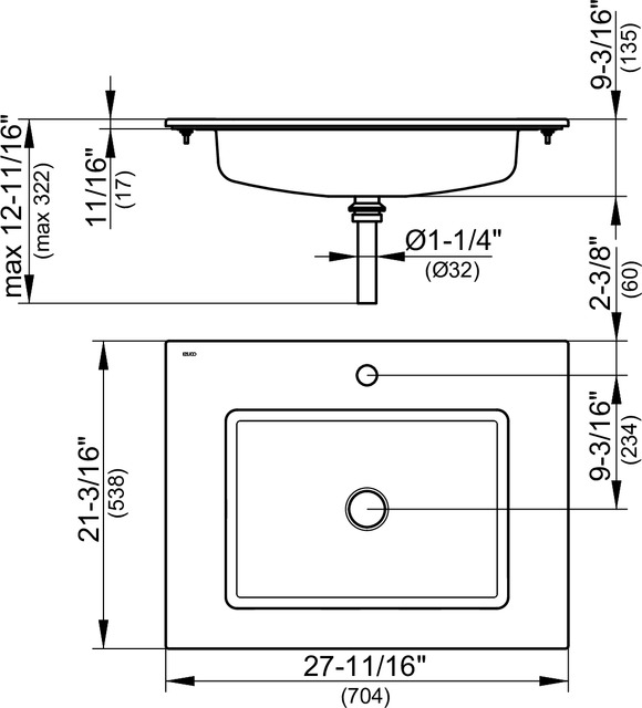 KEUCO Washbasins ROYAL 60 32140 Ceramic washbasin Range - Full provider ...