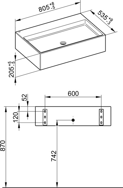 KEUCO Waschtisch EDITION 90 39062 Keramik-Waschtisch Sortiment
